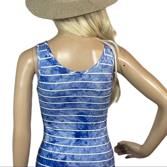 BLUE and white striped tie-dye maxi sundress - Picture 4 of 7